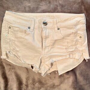 American Eagle, White, distressed Shortie